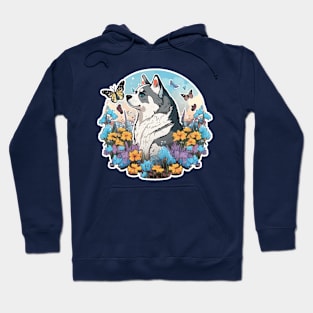 Water Colour Husky Hoodie